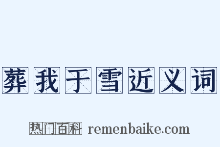 葬我于雪近义词是什么意思的图片